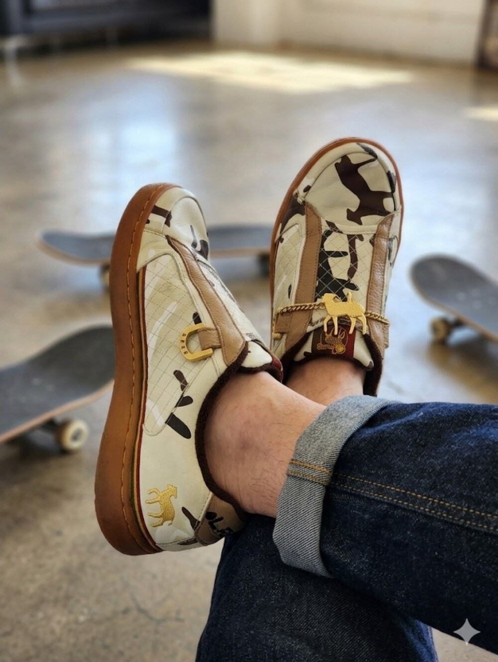 L.A.M.B. Royal Gwen Stefani Camouflage Rollin In Cashmere Slip On Size 8.5